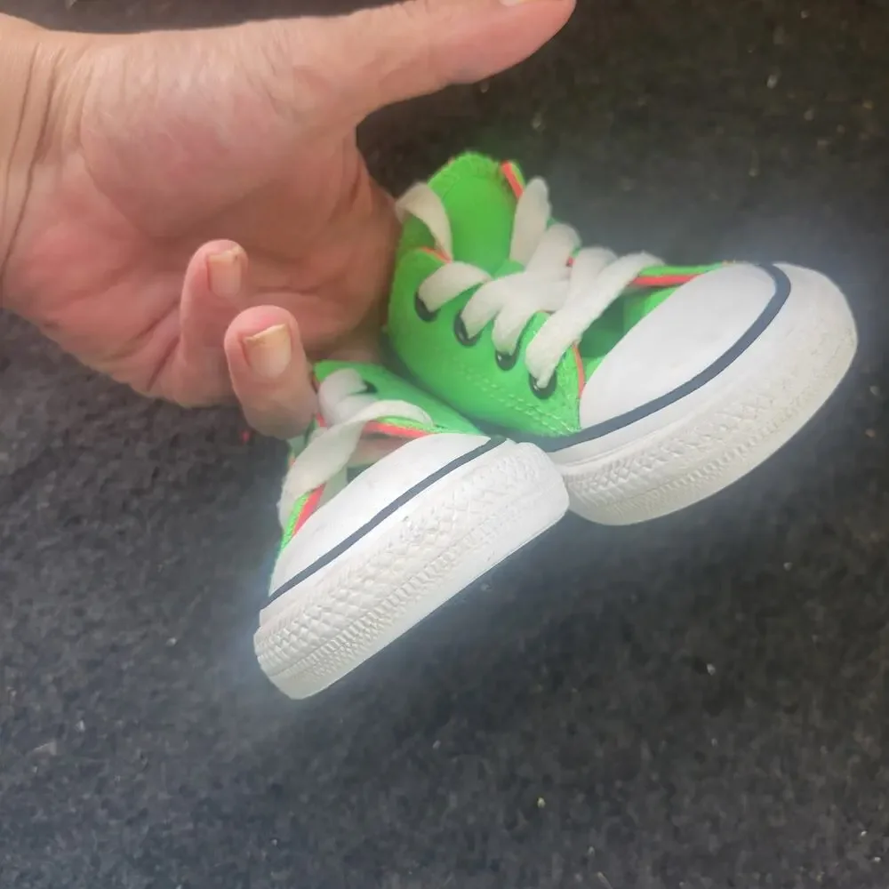 Converse All Star junior Chuck Size 4 Sneakers green‎ Canvas Low Top Shoes